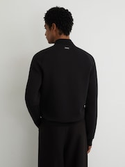 Reiss Black Rami Quilted Hybrid Bomber Jacket - Image 5 of 6