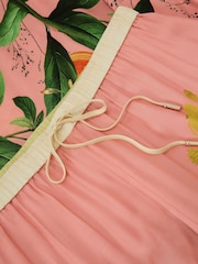 Reiss Pink Milos Tropical Scarf-Print Wide-Leg Trousers - Image 6 of 7