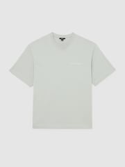 Reiss Sage Casa Cotton Logo Short-Sleeve Relaxed T-Shirt - Image 2 of 5