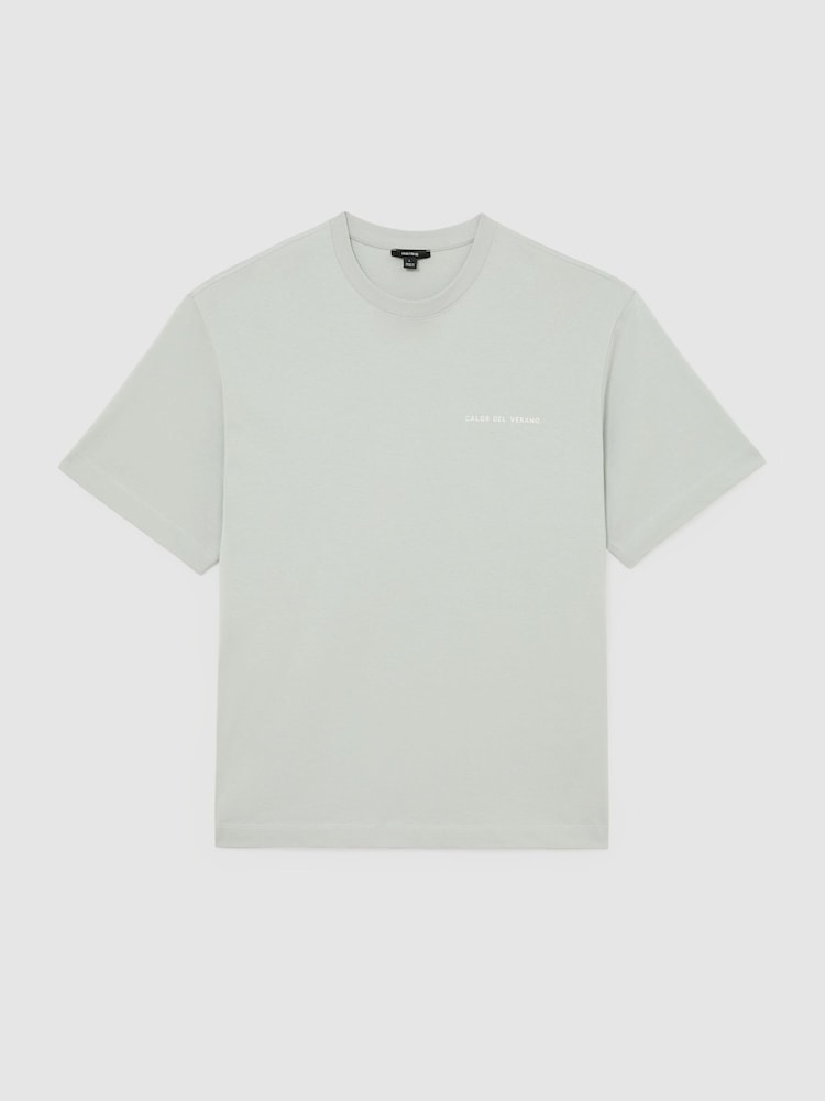 Reiss Sage Casa Cotton Logo Short-Sleeve Relaxed T-Shirt - Image 2 of 5