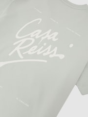 Salvia - Reiss Casa bomullslogotyp kortärmad avslappnad t-shirt - Bild 6 av 6