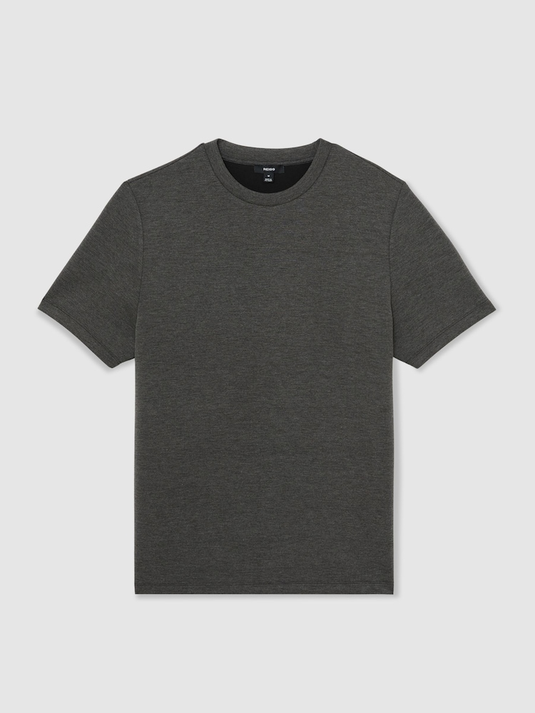 Gri - Reiss Bradley Premium-Interlock Modern-Fit T-Shirt - Imaginea 2 din 6