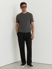 Gri - Reiss Bradley Premium-Interlock Modern-Fit T-Shirt - Imaginea 3 din 6