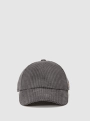Reiss Grey Caitlin Cotton Corduroy Baseball Cap - Image 1 of 4