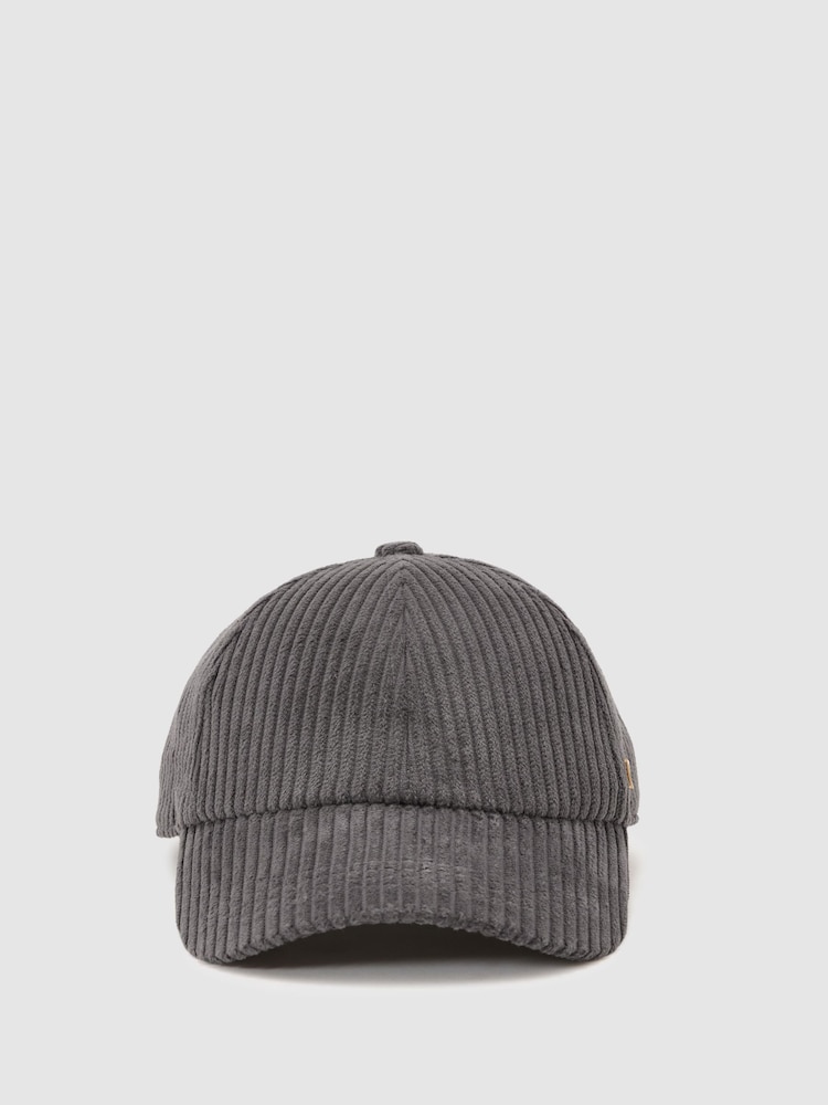 Reiss Grey Caitlin Cotton Corduroy Baseball Cap - Image 1 of 4