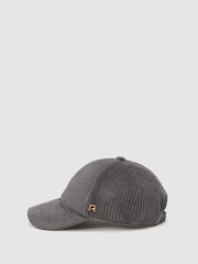 Reiss Grey Caitlin Cotton Corduroy Baseball Cap - Image 2 of 4