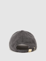 Reiss Grey Caitlin Cotton Corduroy Baseball Cap - Image 3 of 4
