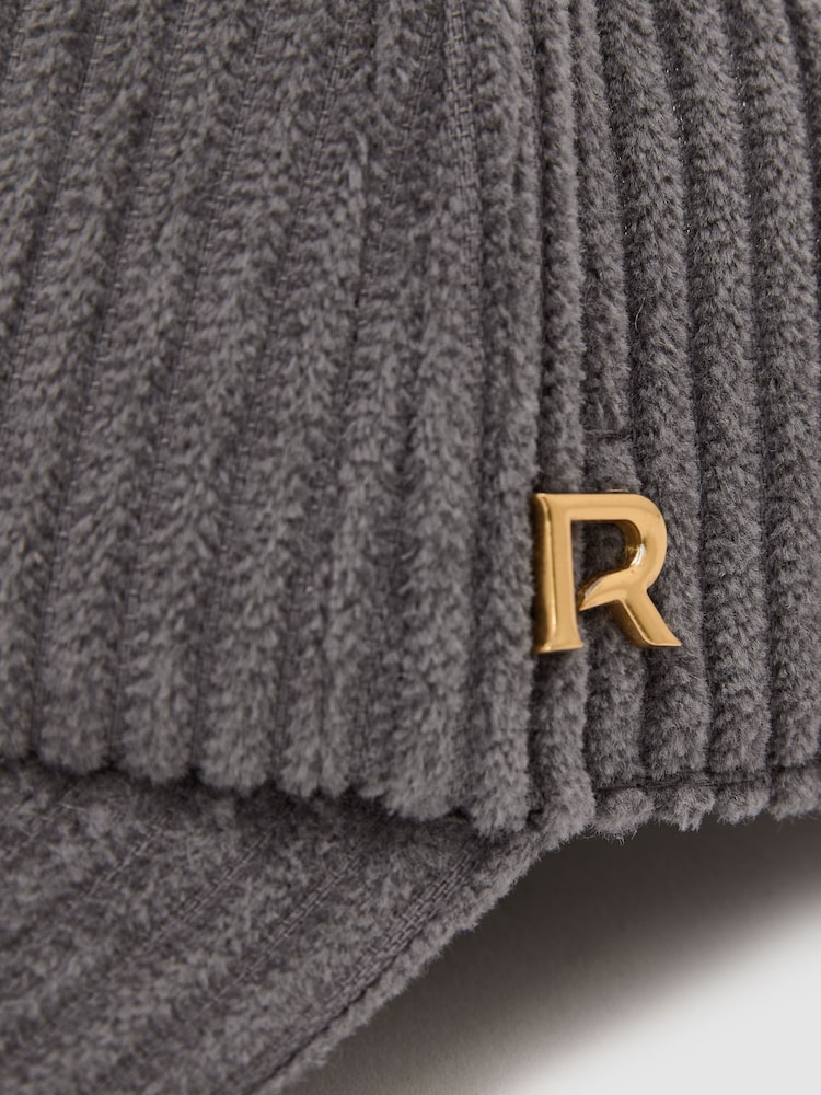 Reiss Grey Caitlin Cotton Corduroy Baseball Cap - Image 4 of 4