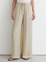Pantalones de lino de pernera ancha a rayas Minnie de Reiss - Imagen 3 de 7