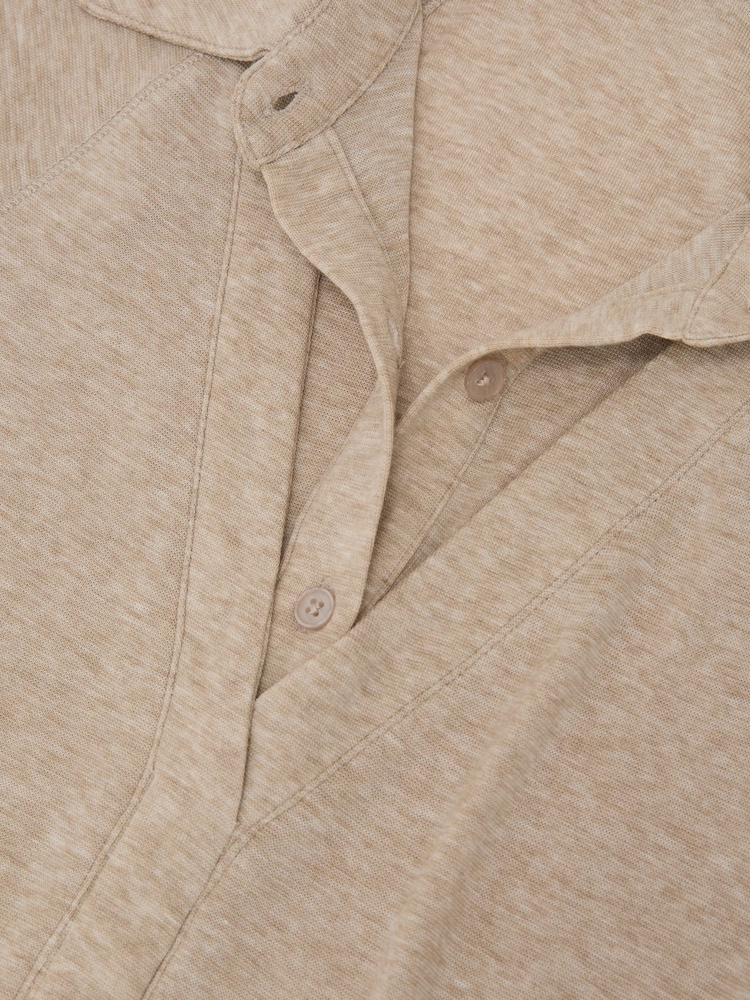 Reiss Oatmeal Neutral Shona Collar-Insert Jersey-Knit Top with Wool - Image 6 of 6 Reiss Oatmeal Neutral Shona Collar-Insert Jersey-Knit Top with Wool - Image 6 of 6