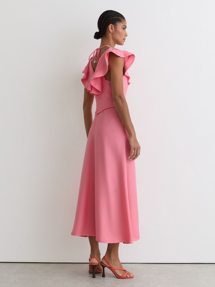 pink tie neck dress Sister Jane Canter - Pink Heart Tie Neck Dress - Bow Mini Dress