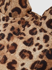 Reiss Neutral Ramona Strapless Leopard-Print Corset Midi Dress - Image 7 of 7