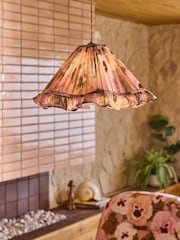 Poodle & Blonde Pink Floral Print Easy Fit Shade Ceiling Light - Image 1 of 6