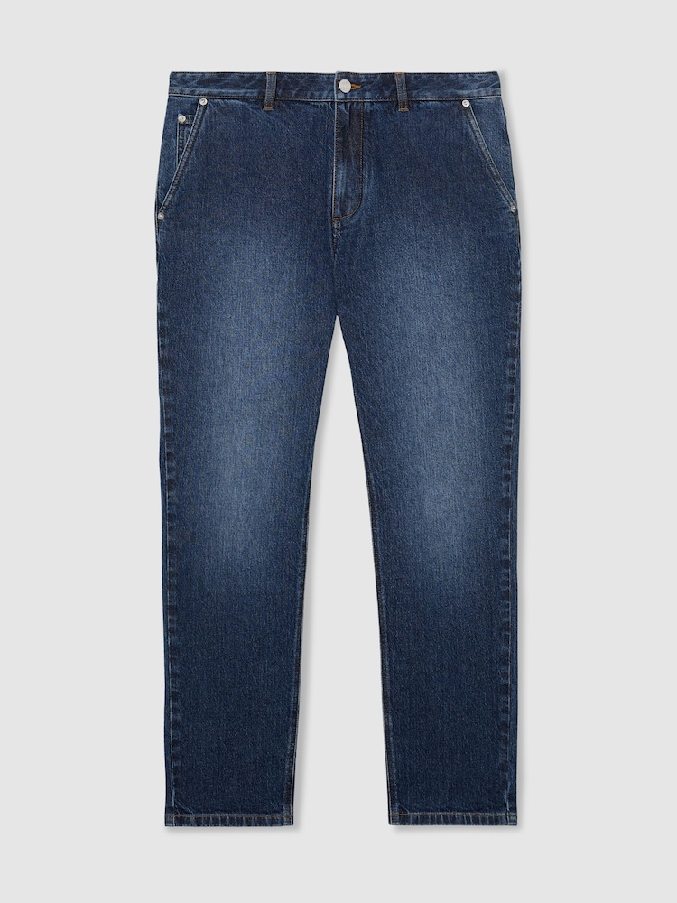 Reiss Indigo Blue Wash Manhattan Straight-Leg Jeans - Image 2 of 7