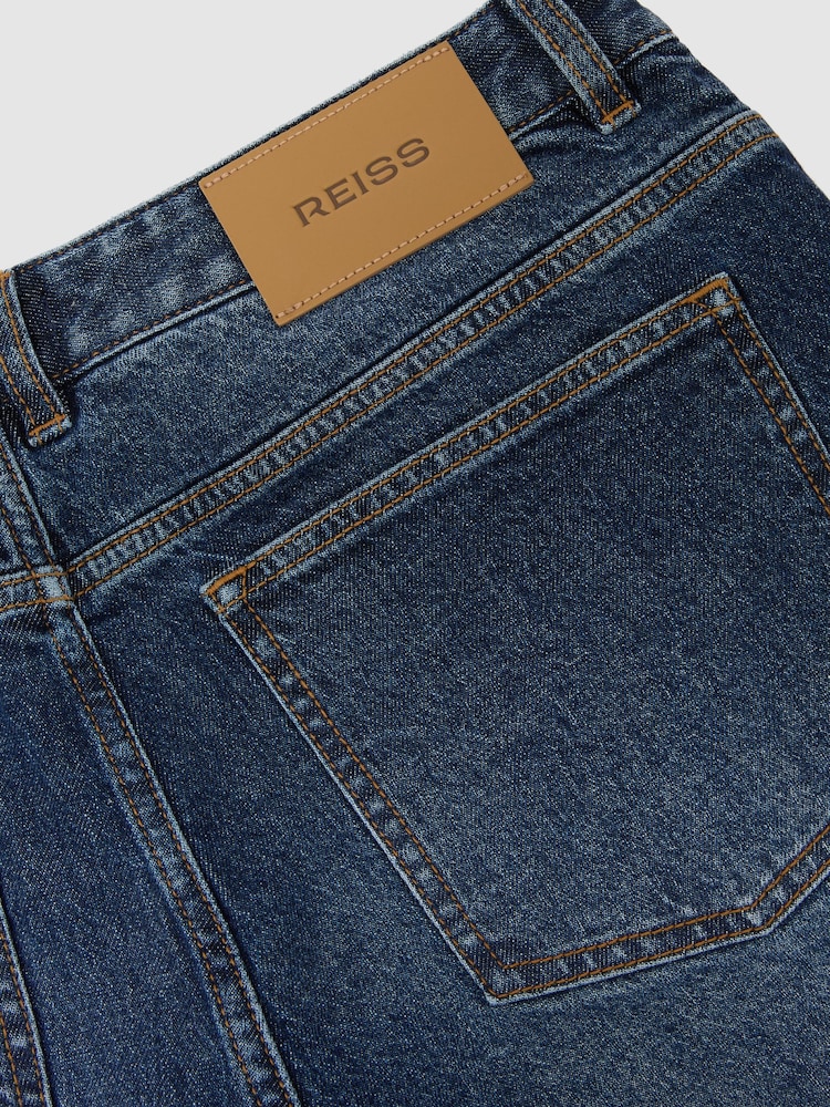 Reiss Indigo Blue Wash Manhattan Straight-Leg Jeans - Image 7 of 7