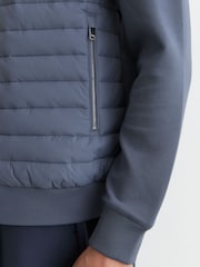 Reiss Airforce Blue Freddie Hybrid Quilt and Interlock Zip Jacket - Image 3 of 6