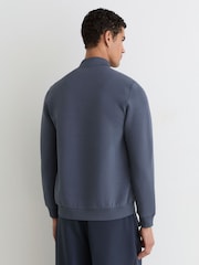 Reiss Airforce Blue Freddie Hybrid Quilt and Interlock Zip Jacket - Image 4 of 6