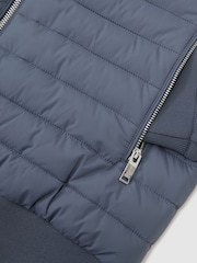 Reiss Airforce Blue Freddie Hybrid Quilt and Interlock Zip Jacket - Image 6 of 6