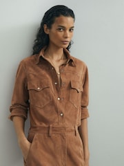 Atelier Suede Western Press-Stud Shirt - Image 4 of 7