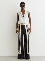 Reiss Ivory Amelia Silk Sleeveless Shirt - Image 1 of 6