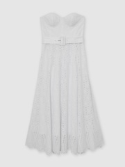 Reiss Anya Lace Strapless Bustier Midi Dress - 7的图像2｝