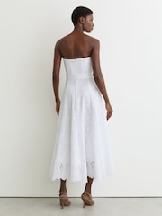 Reiss Anya Lace Strapless Bustier Midi Dress - 7的图像6｝