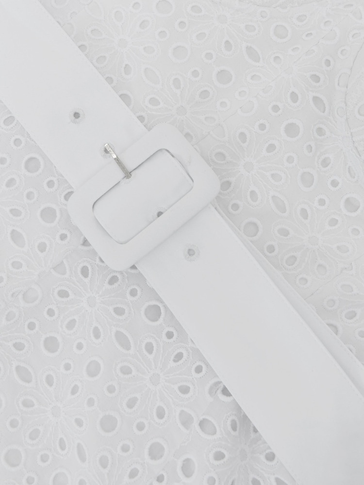 Reiss Anya Lace Strapless Bustier Midi Dress - 7的图像7｝