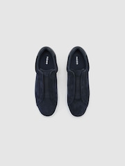 Reiss Dark Navy Emil Suede Slip-On Elasticated Trainers - Image 3 of 4
