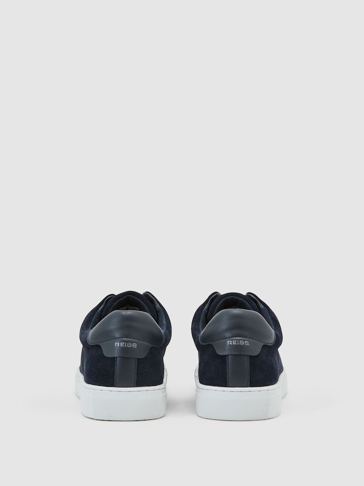 Reiss Dark Navy Emil Suede Slip-On Elasticated Trainers - Image 4 of 4 Reiss Dark Navy Emil Suede Slip-On Elasticated Trainers - Image 4 of 4