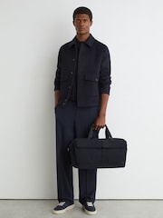 Reiss Blue Gaston Technical Twin-Pocket Duffle Bag - Image 3 of 7