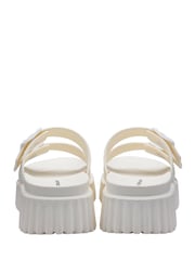 Dunlop White Double Strap Wedge Mule Sandals - Image 3 of 4