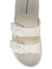 Dunlop White Double Strap Wedge Mule Sandals - Image 4 of 4