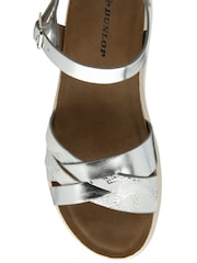 Dunlop Silver Ankle Strap Wedge Sandals - Image 4 of 4