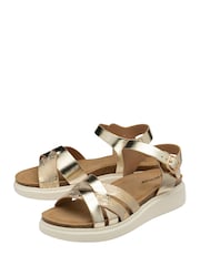 Dunlop Gold Ankle Strap Wedge Sandals - Image 2 of 4