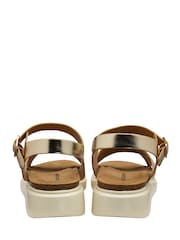 Dunlop Gold Ankle Strap Wedge Sandals - Image 3 of 4