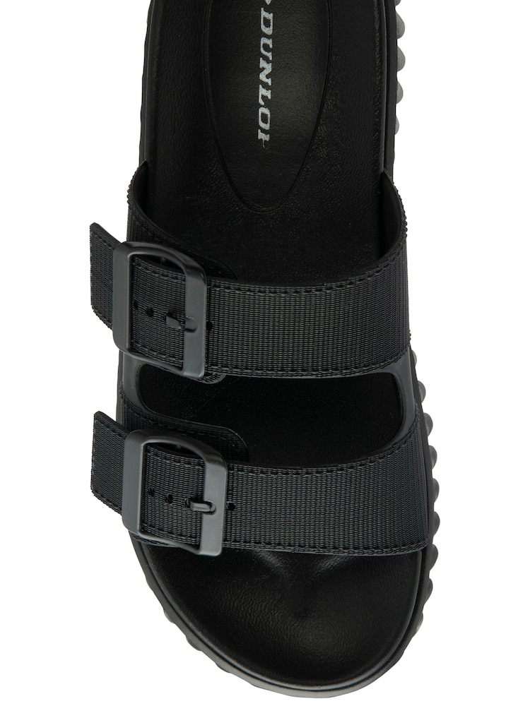 Dunlop Black Double Strap Wedge Mule Sandals - Image 4 of 4