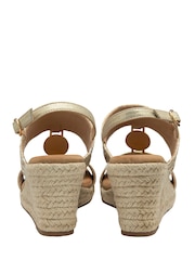 Dunlop Gold Double Strap Wedge Sandals - Image 3 of 4