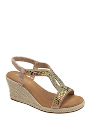 Dunlop Wedge Espadrille Teardrop Shaped Sandals - תמונה 1 מתוך 4