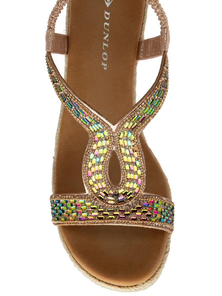 Dunlop Wedge Espadrille Teardrop Shaped Sandals - תמונה 4 מתוך 4 Dunlop Wedge Espadrille Teardrop Shaped Sandals - תמונה 4 מתוך 4