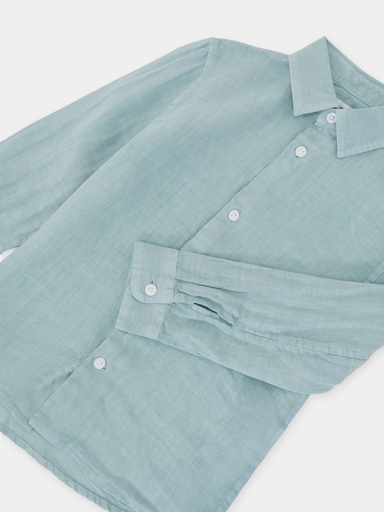 Reiss Ultramarine Green Ruban 13-14 yrs Linen Cutaway-Collar Shirt - Image 1 of 3 Reiss Ultramarine Green Ruban 13-14 yrs Linen Cutaway-Collar Shirt - Image 1 of 3