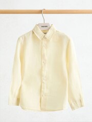 Reiss Buttermilk Yellow Ruban 3-9 yrs Linen Cutaway-Collar Shirt - Image 2 of 3