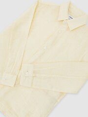 Reiss Buttermilk Yellow Ruban 3-9 yrs Linen Cutaway-Collar Shirt - Image 3 of 3