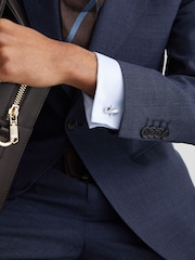 Reiss Silver/Ivory Carrick Twisted Bar Cufflinks - Image 1 of 5