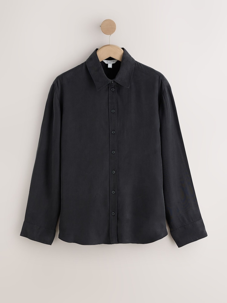 Charcoal Gray - N.Premium Soft Long Sleeve Shirt with Cupro - Larawan 1 ng 3 Charcoal Gray - N.Premium Soft Long Sleeve Shirt with Cupro - Larawan 1 ng 3