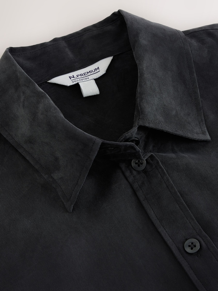 Charcoal Gray - N.Premium Soft Long Sleeve Shirt with Cupro - Larawan 2 ng 3 Charcoal Gray - N.Premium Soft Long Sleeve Shirt with Cupro - Larawan 2 ng 3