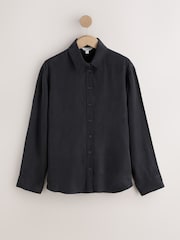 炭灰色 - N.Premium Soft Long Sleeve Shirt with Cupro - 圖片 5，共 7