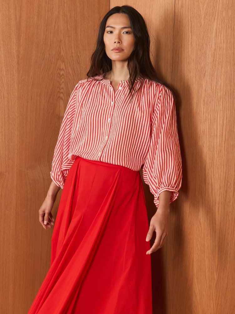 Mint Velvet Red Striped Batwing Blouse - Image 1 of 7