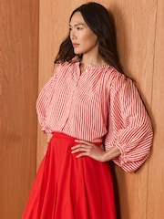 Mint Velvet Red Striped Batwing Blouse - Image 3 of 7