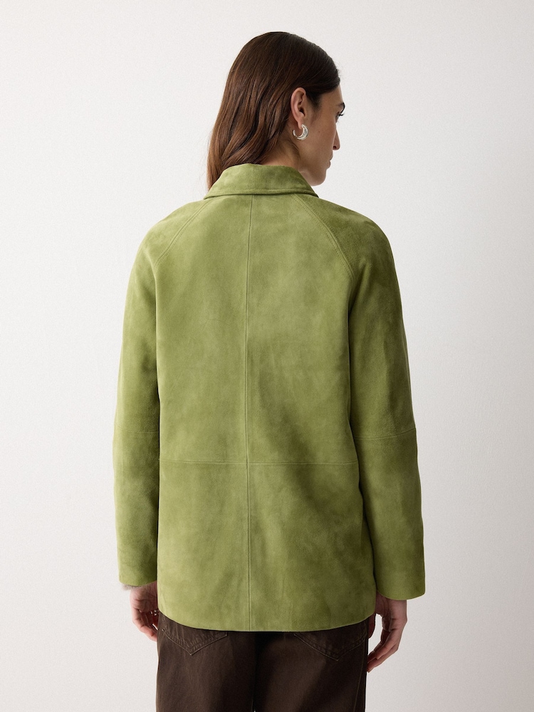 Jigsaw Green Suede Raglan Sleeve Jacket - Image 2 of 2