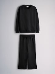 The Set Crew Neck Sweater and Wide Leg Joggers Set Black - Image 1 of 5